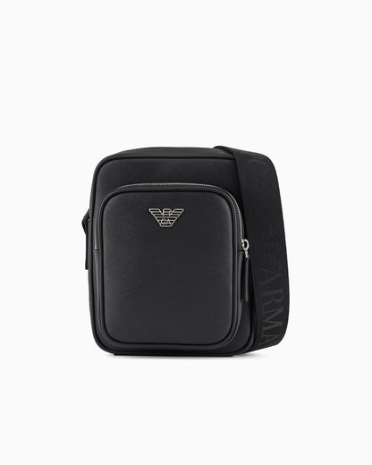 Saffiano leather shoulder bag man