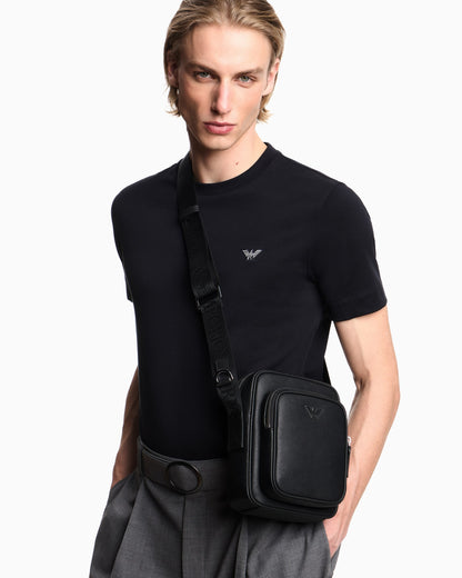 Saffiano leather shoulder bag man
