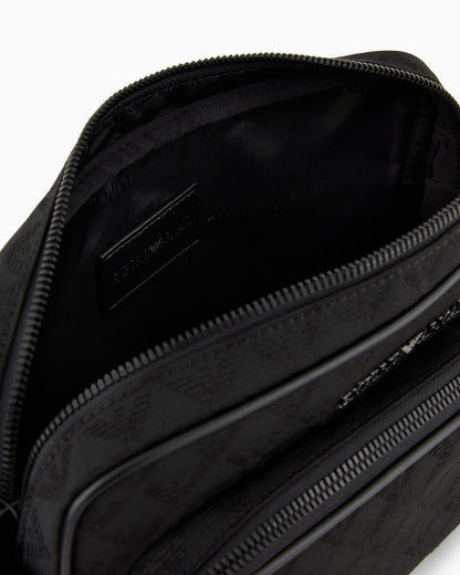 Shoulder bag jacquard eagle motif for man