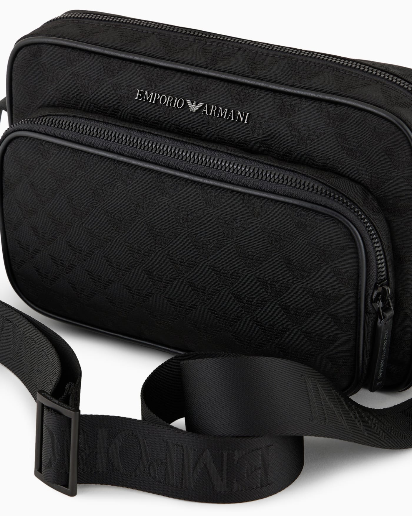 Shoulder bag jacquard eagle motif for man