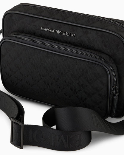 Shoulder bag jacquard eagle motif for man