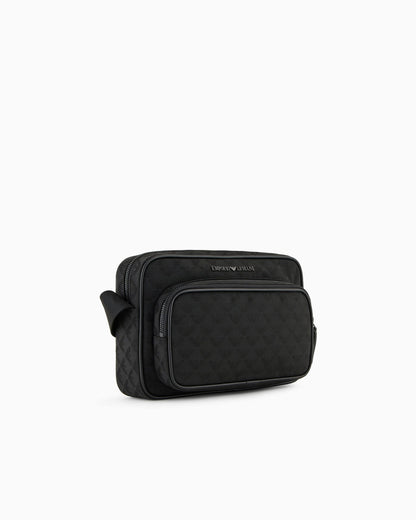 Shoulder bag jacquard eagle motif for man