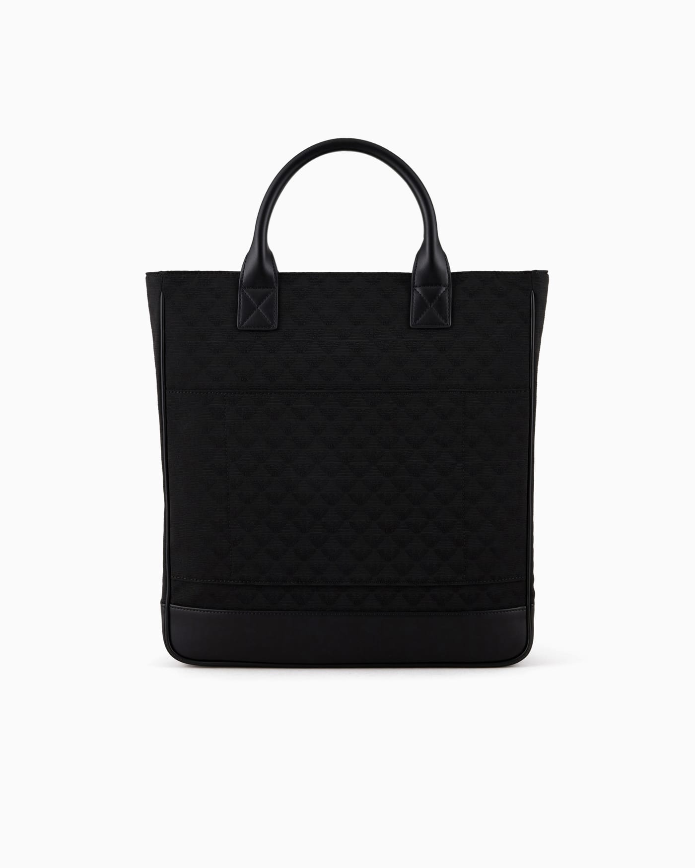 Jacquard leather handle tote for man