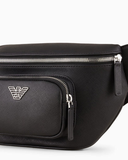 Regenerated saffiano leather belt bag man