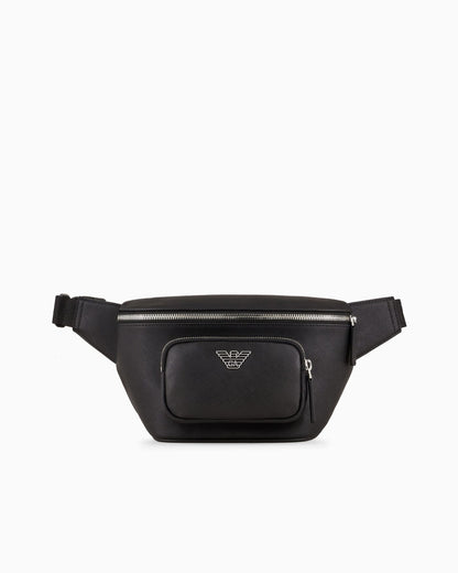 Regenerated saffiano leather belt bag man