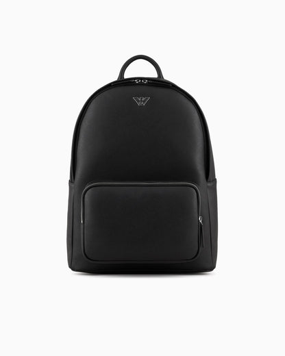 Regenerated saffiano leather backpack man