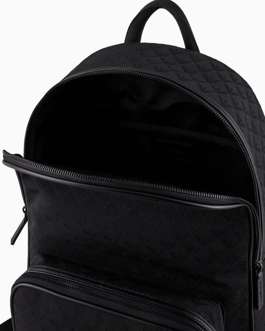 Jacquard nylon backpack man