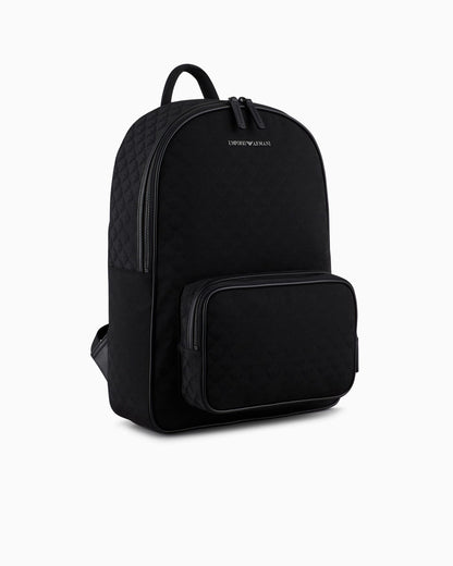 Jacquard nylon backpack man
