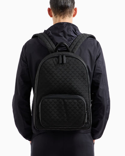 Jacquard nylon backpack man