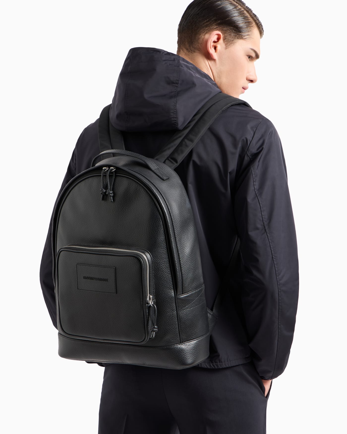 Structured rounded backpack man