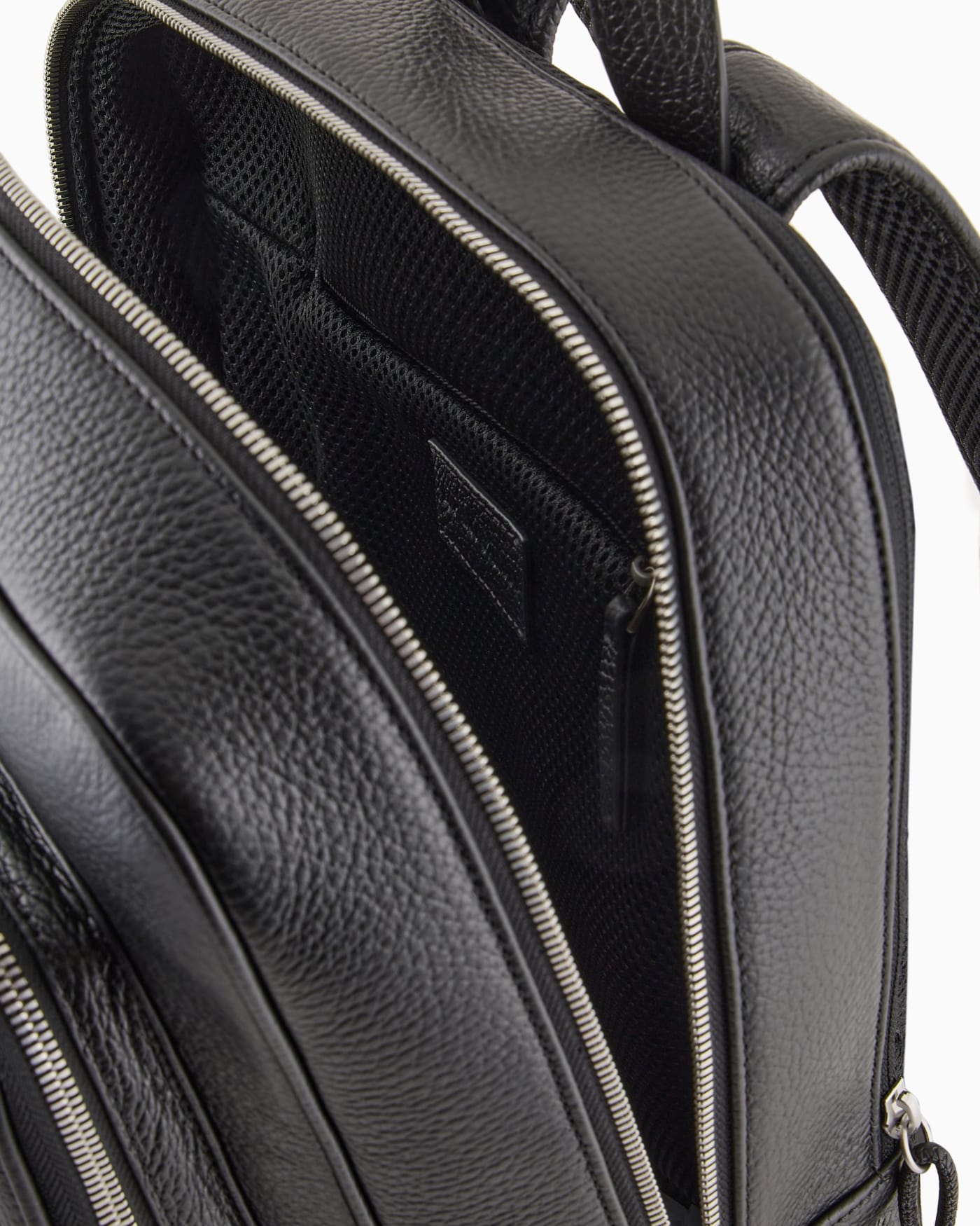 Tumbled leather laptop backpack man
