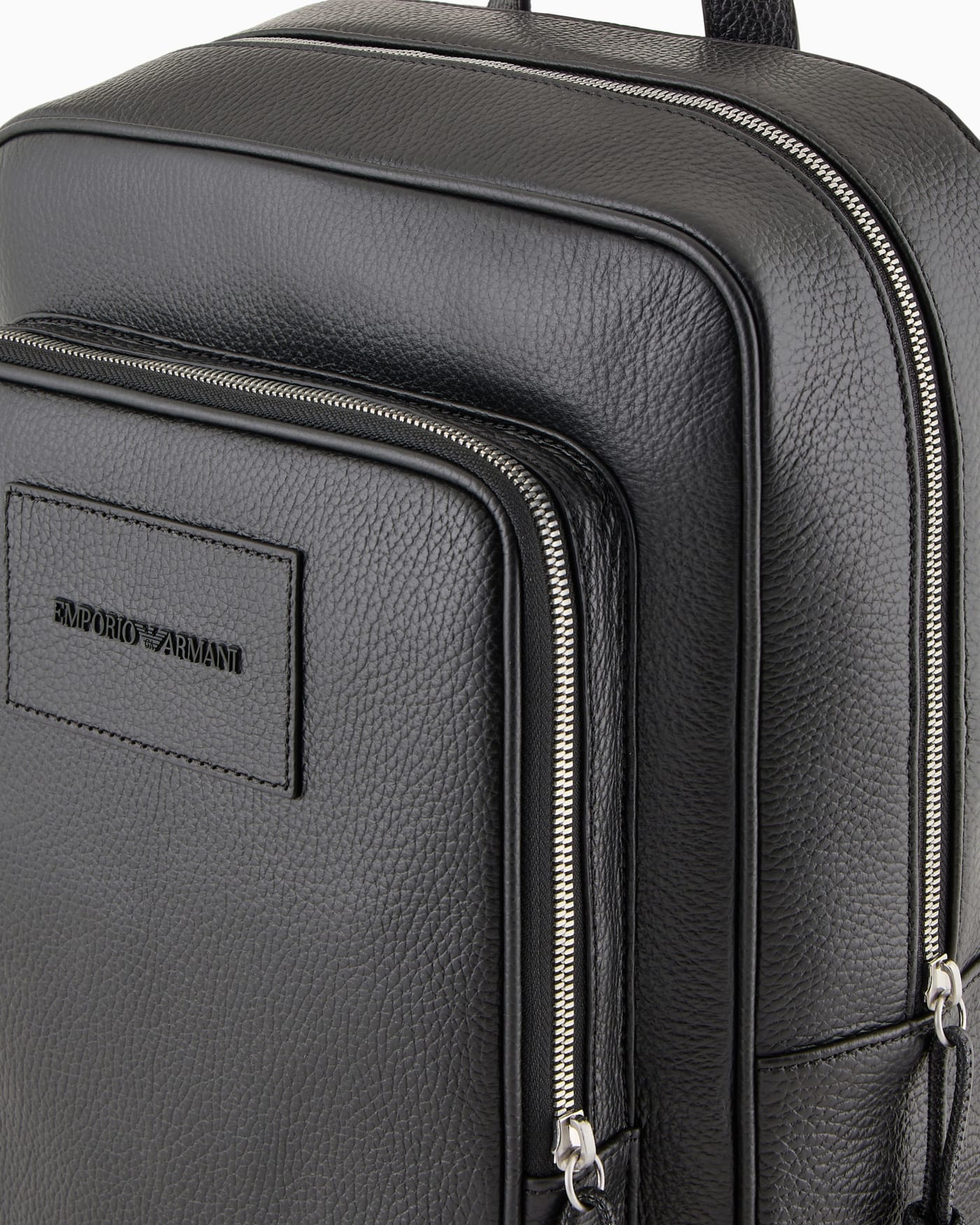 Tumbled leather laptop backpack man