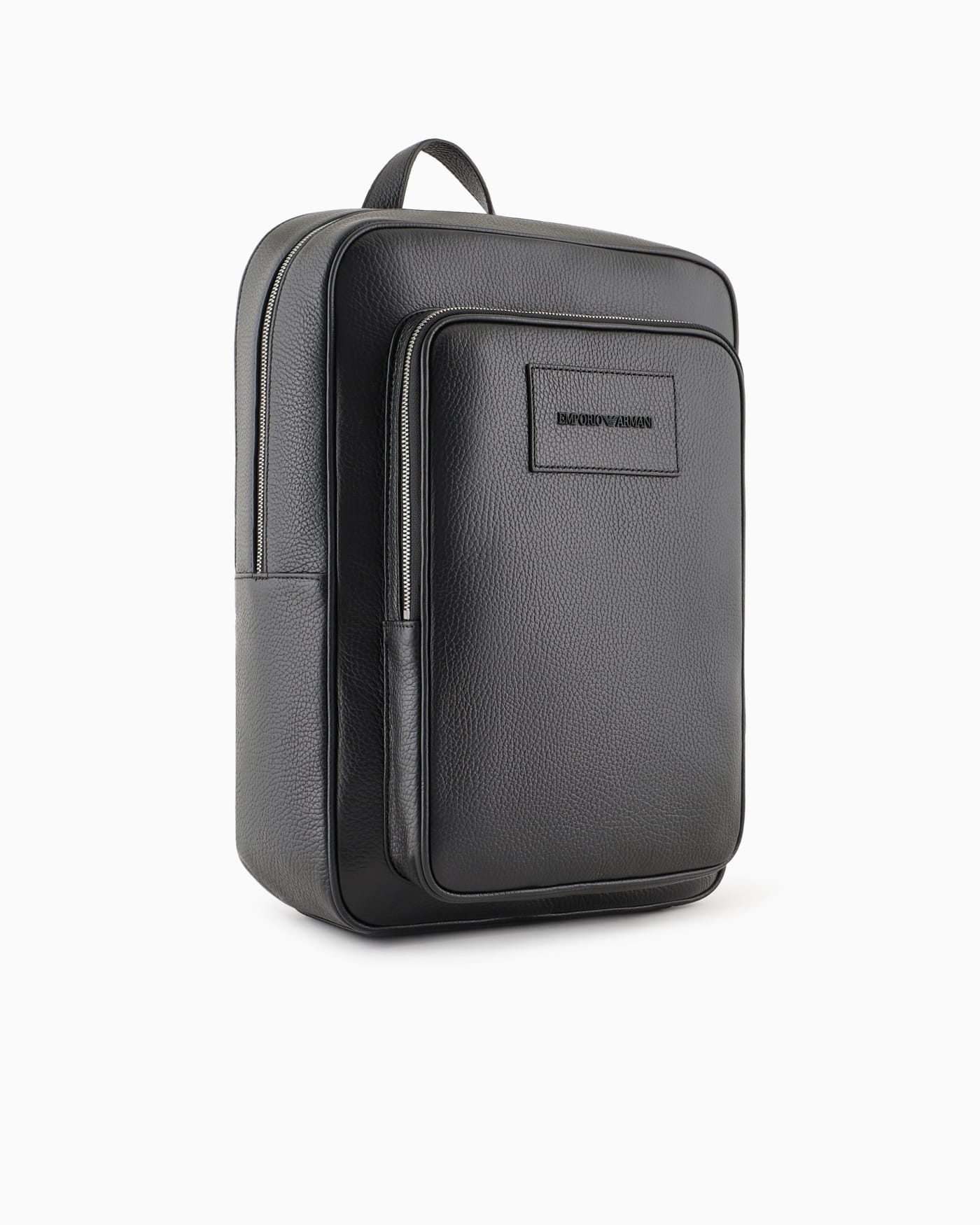 Tumbled leather laptop backpack man