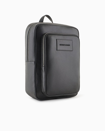 Tumbled leather laptop backpack man