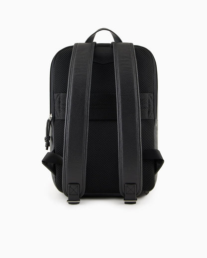 Tumbled leather laptop backpack man