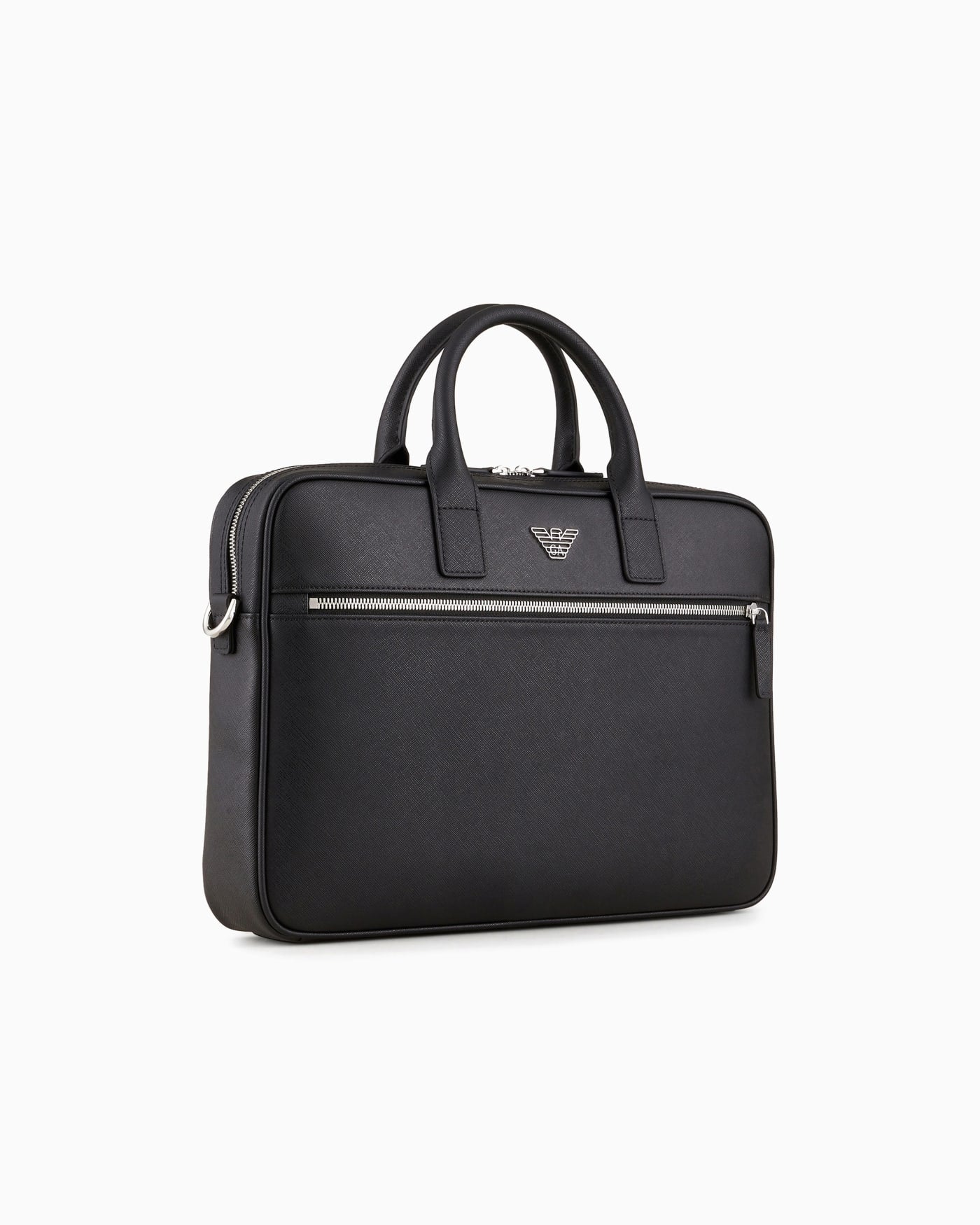 regenerated Saffiano leather business bag with eagle plate