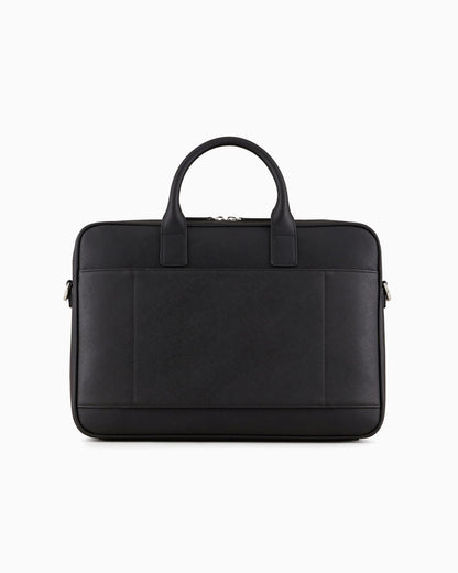 regenerated Saffiano leather business bag with eagle plate
