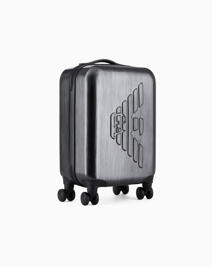 ABS carry-on bag with oversized, embossed eagle