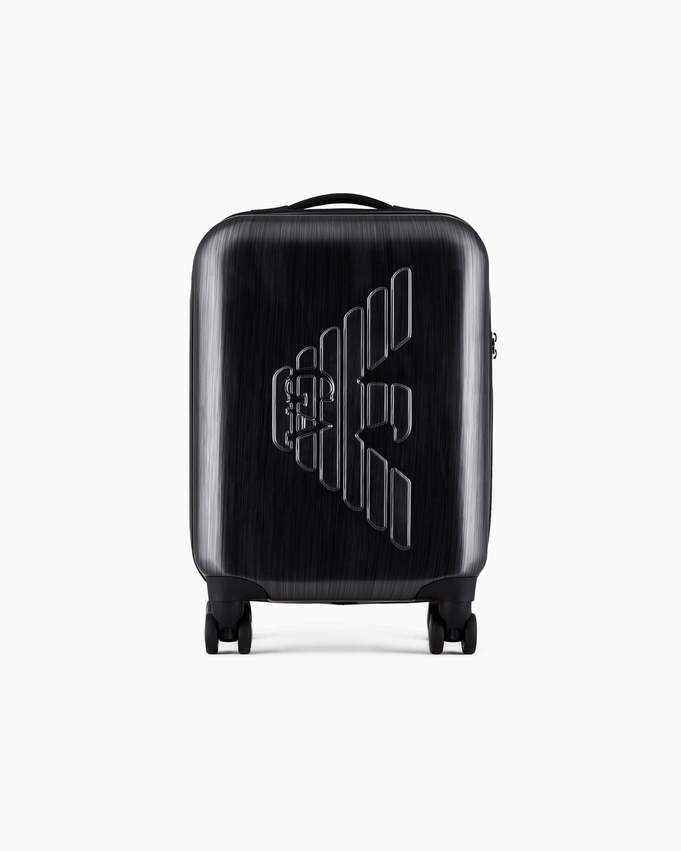 ABS carry-on bag with oversized, embossed eagle