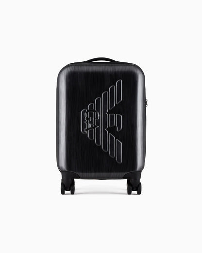 ABS carry-on bag with oversized, embossed eagle