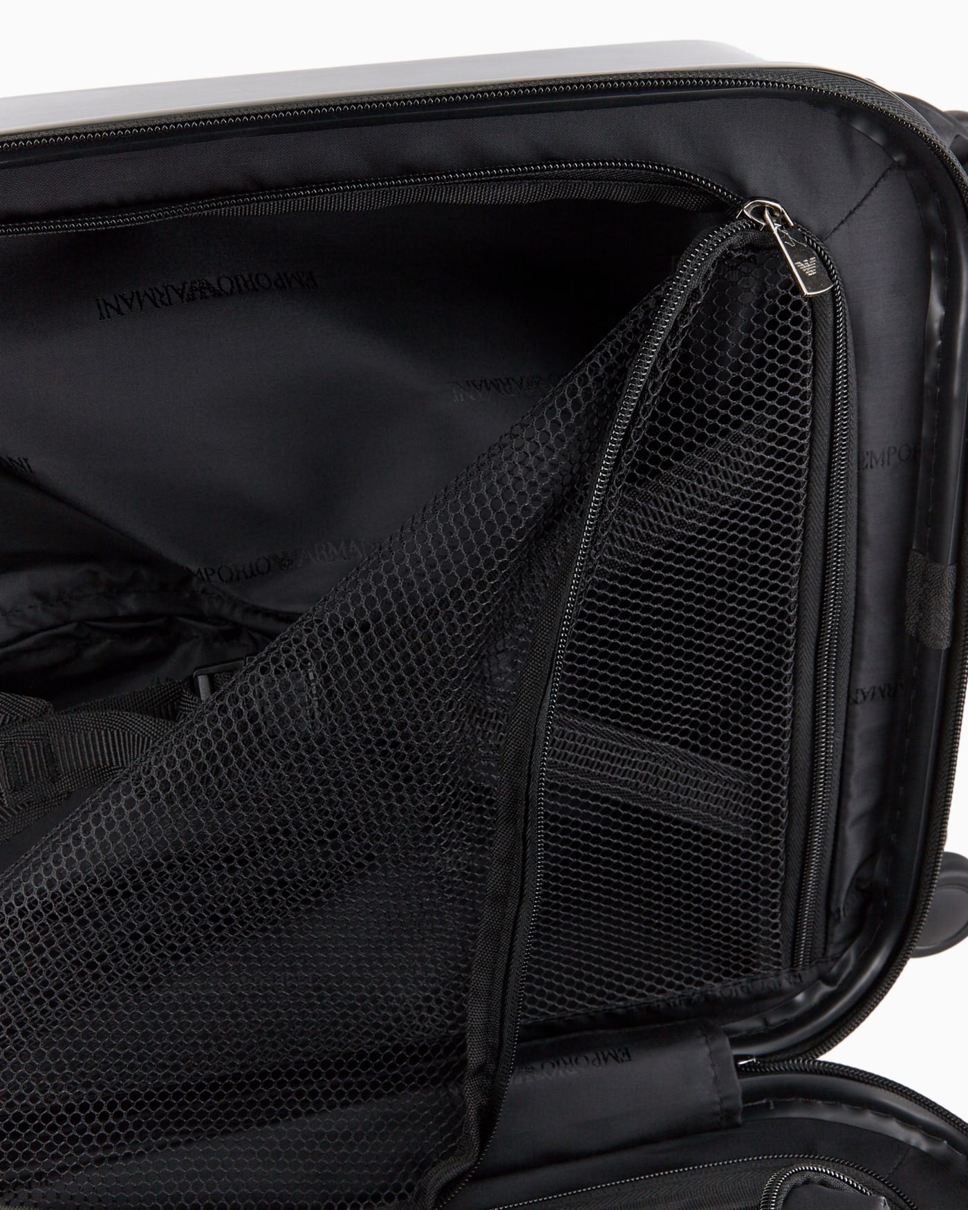 ABS carry-on bag with oversized, embossed eagle
