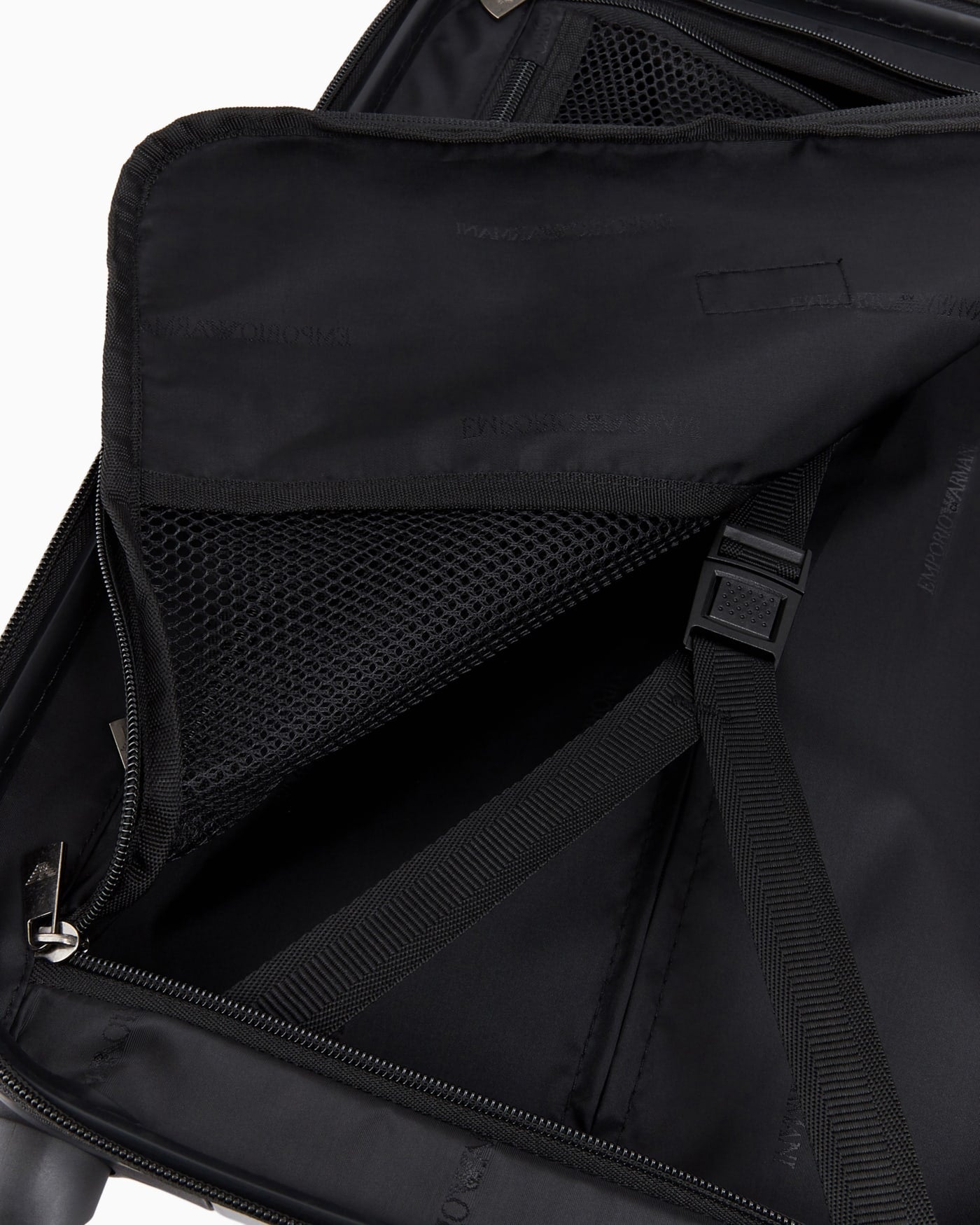 ABS carry-on bag with oversized, embossed eagle