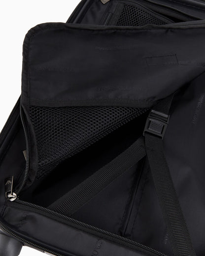 ABS carry-on bag with oversized, embossed eagle