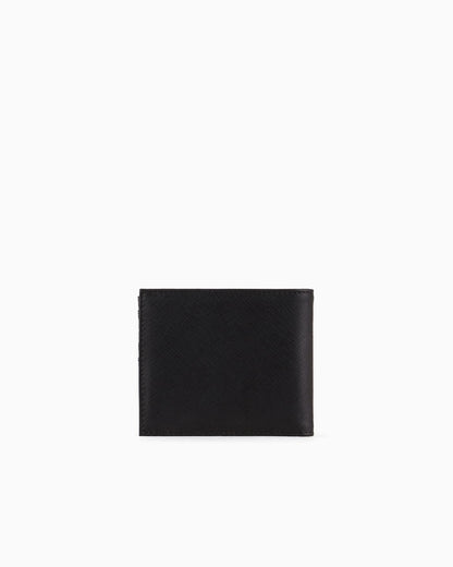 regenerated Saffiano leather wallet with eagle plate