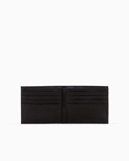 regenerated Saffiano leather wallet with eagle plate