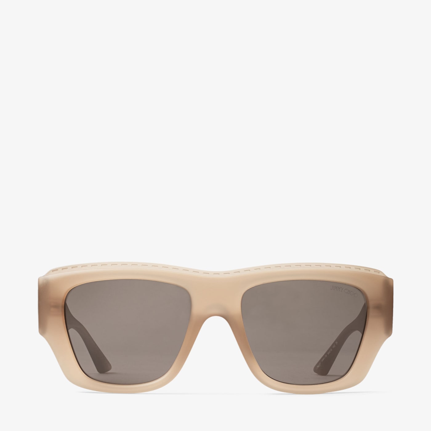 Yani Matte Transparent Tan Rectangular Sunglasses