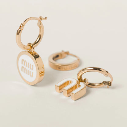 Set of enameled metal earrings