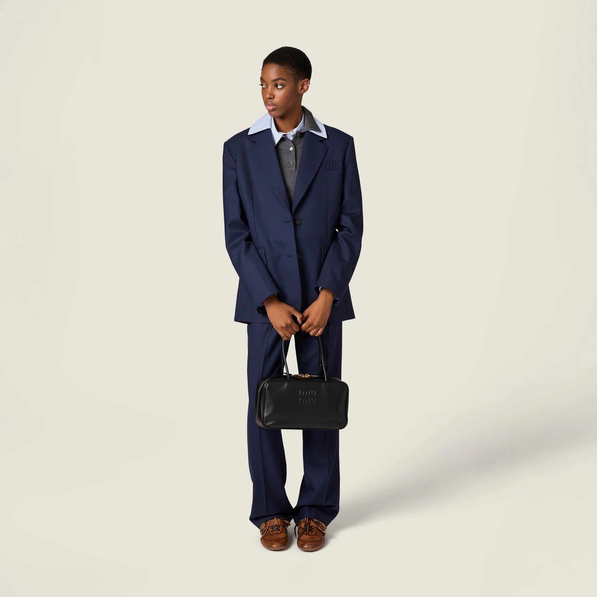 Beau leather top-handle bag