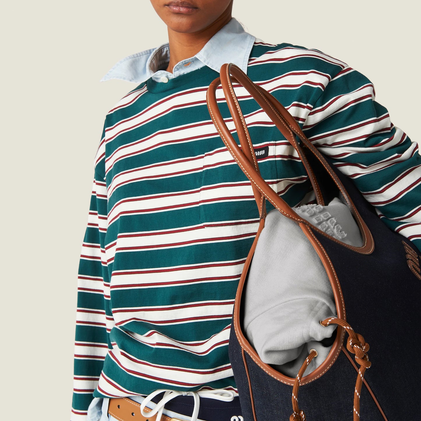 Striped jersey T-shirt