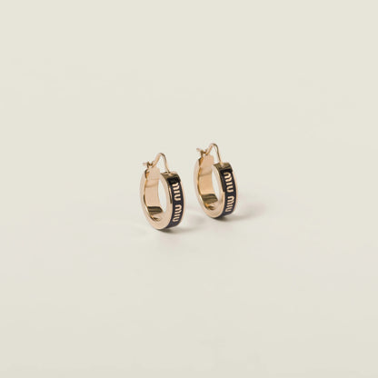 Enameled metal earrings