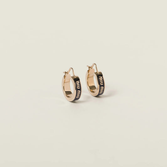 Enameled metal earrings