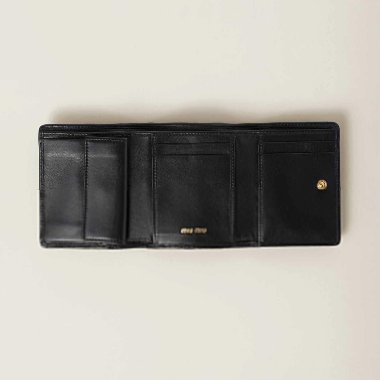 Small matelassé nappa leather wallet