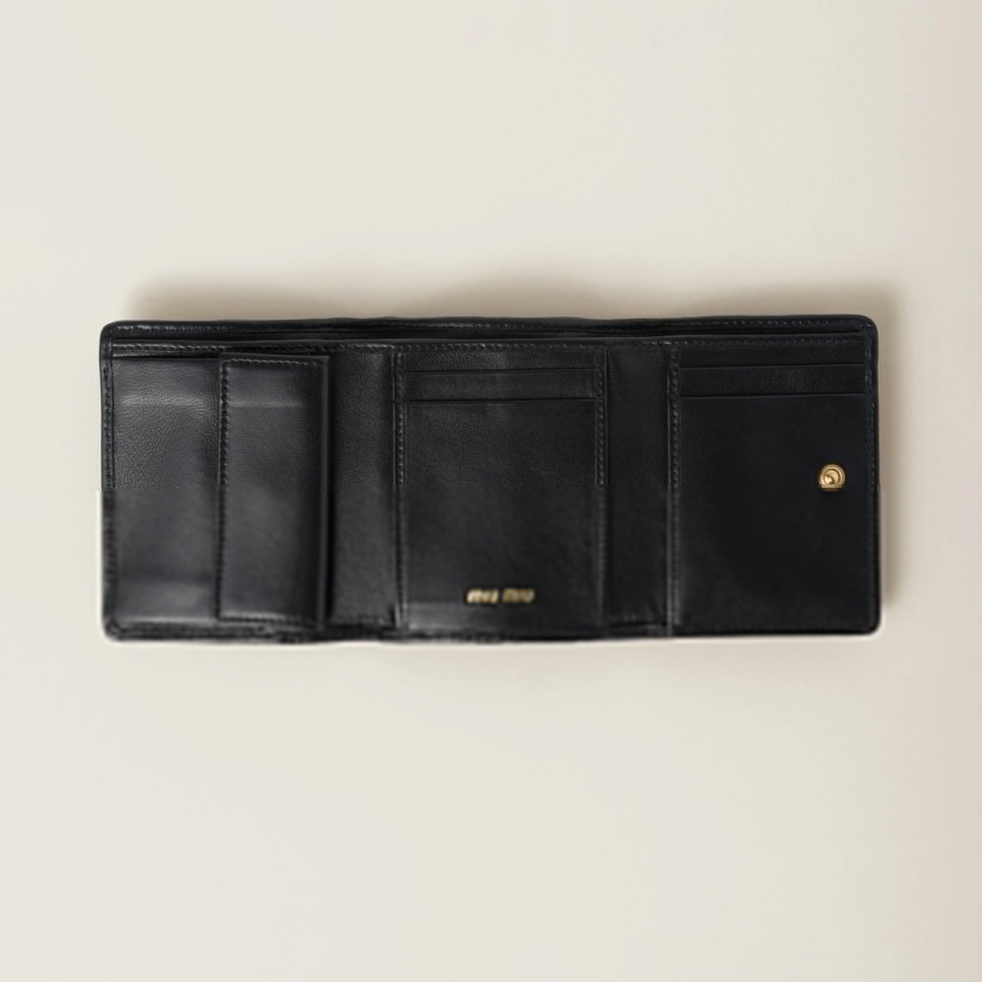 Small matelassé nappa leather wallet