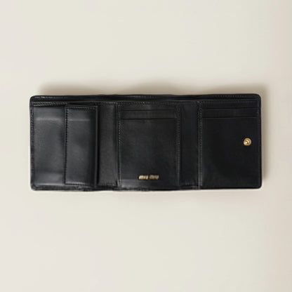Small matelassé nappa leather wallet