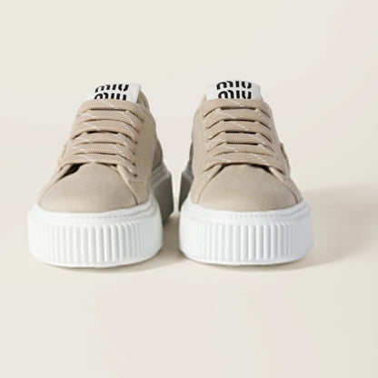 Denim sneakers with logo