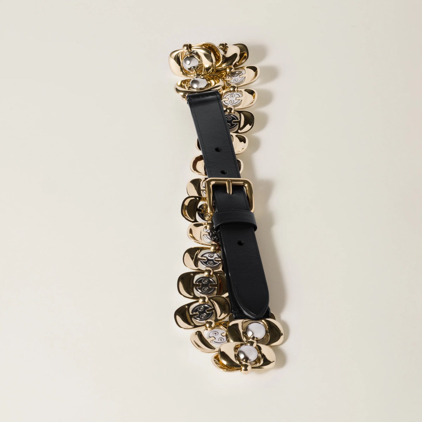 Leather and metal belt