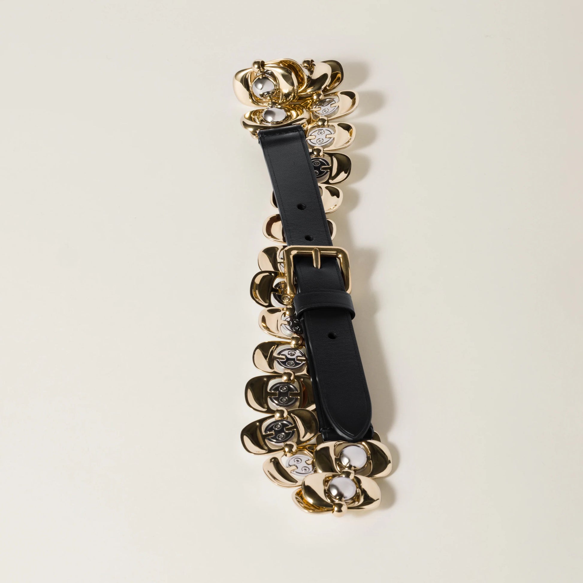 Leather and metal belt