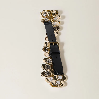 Leather and metal belt