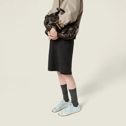 Plume satin sneakers