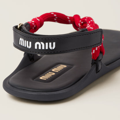 Riviere cord and leather sandals