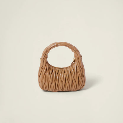 Wander matelassé nappa leather hobo bag