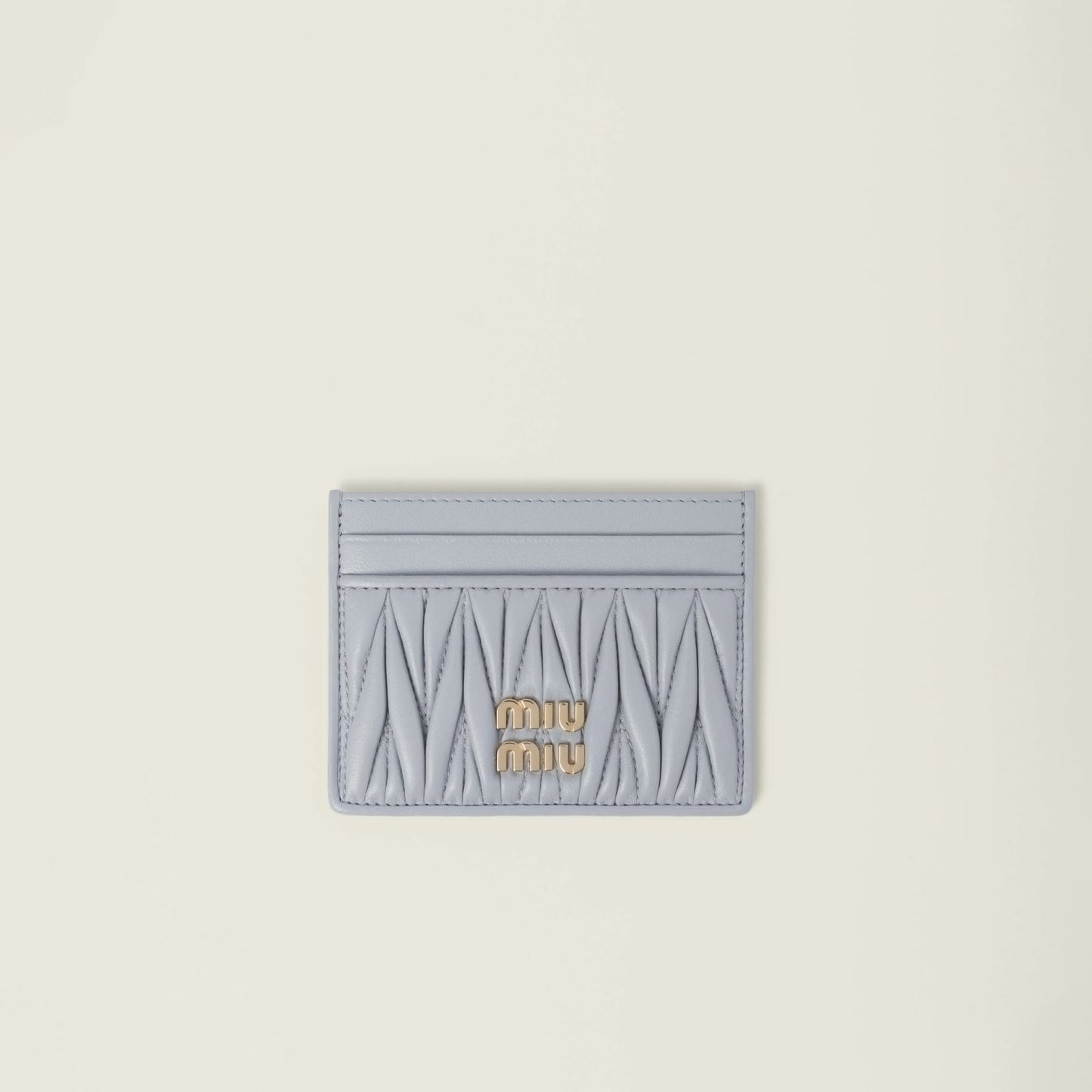 Matelassé nappa leather card holder