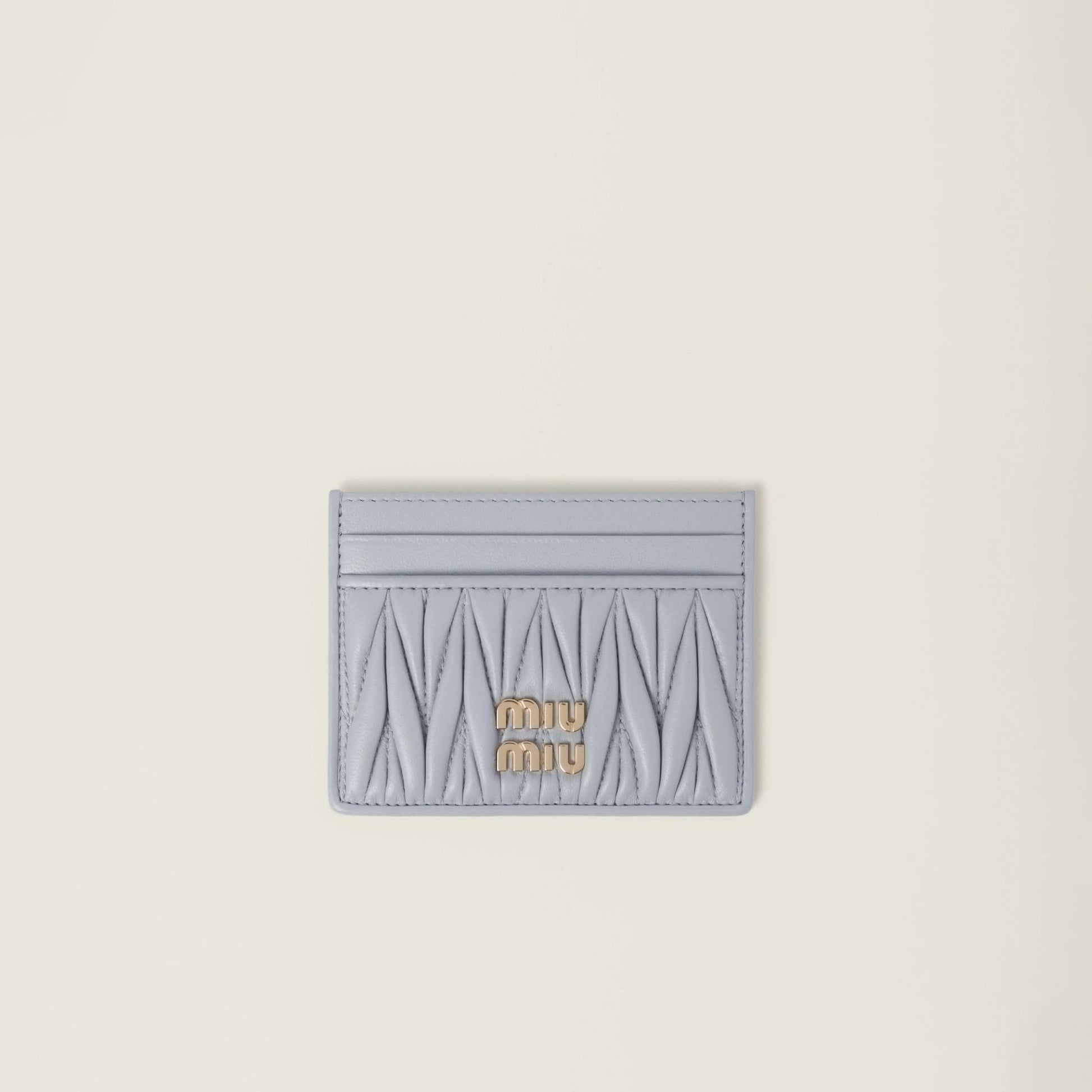Matelassé nappa leather card holder