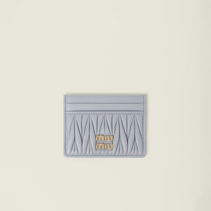 Matelassé nappa leather card holder