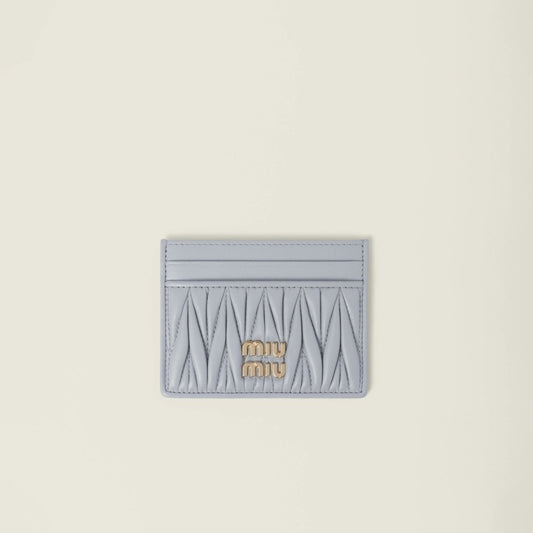Matelassé nappa leather card holder