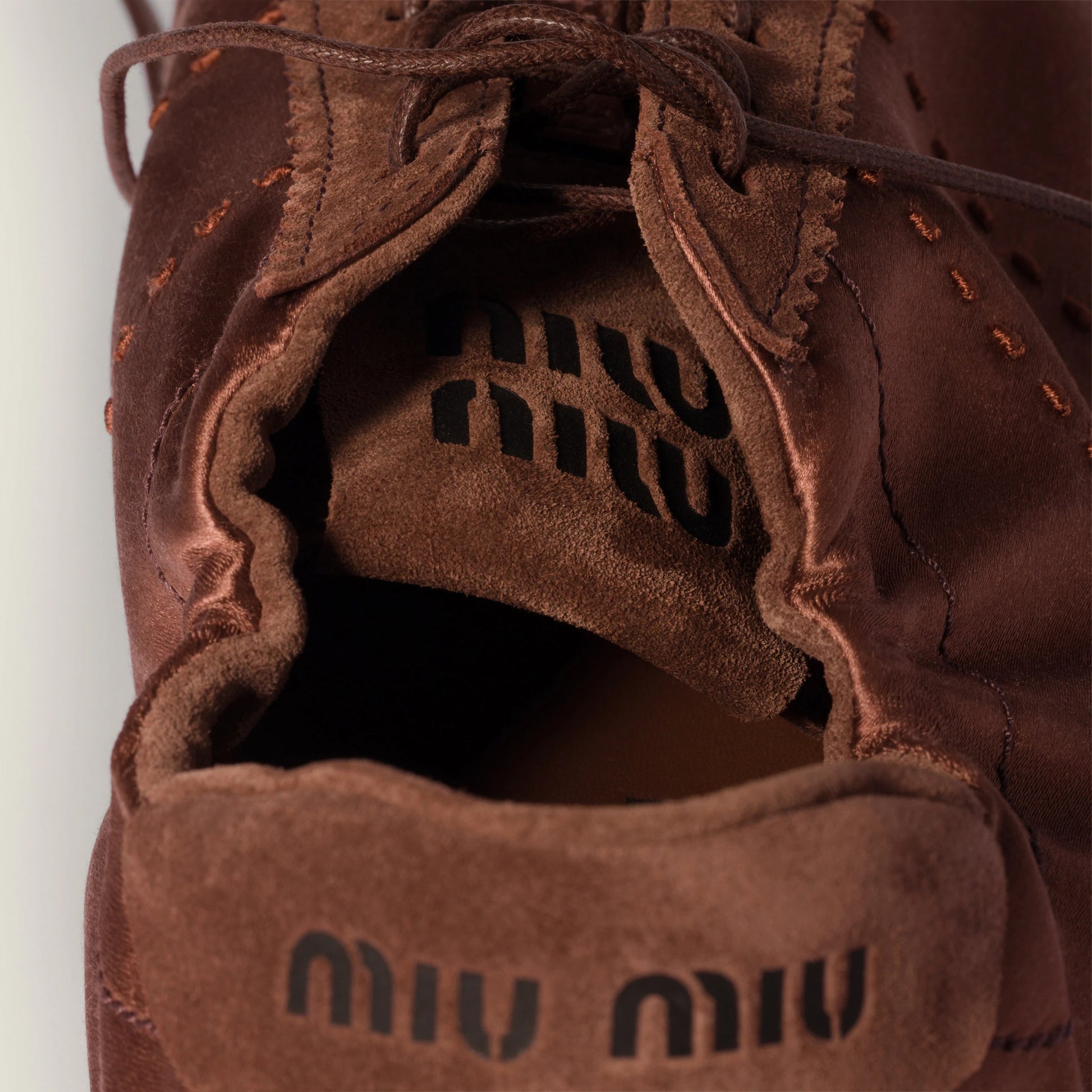 Plume satin sneakers